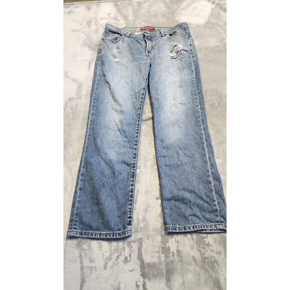 Levi’s 505 Women's Size 14 Petite Blue Straight Leg Jeans - Picture 1 of 6